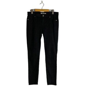 Mia & Moss Women's Black Sabine Skinny Mid-Rise Sateen Jeans